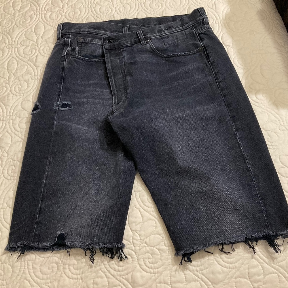 R13 Crossover Knee Length Women Shorts in Black